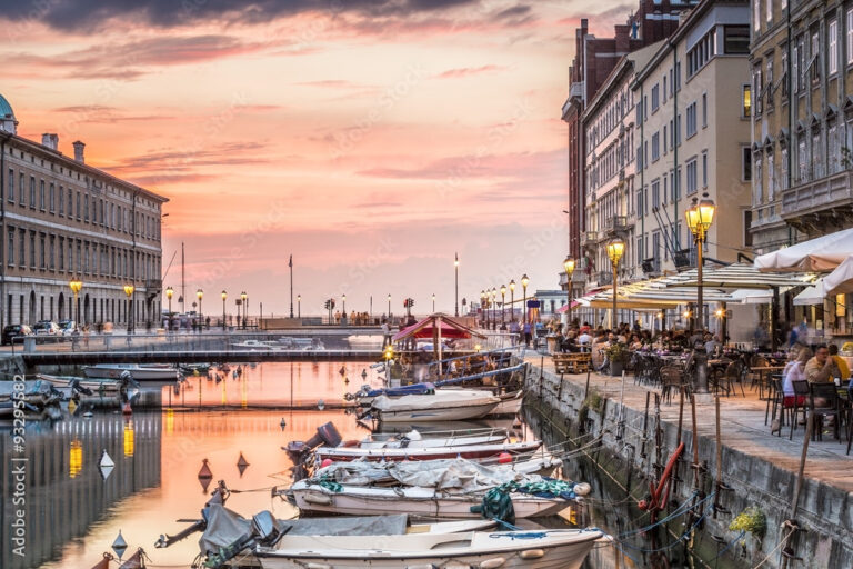 Canal grande in Trieste city center, Italy